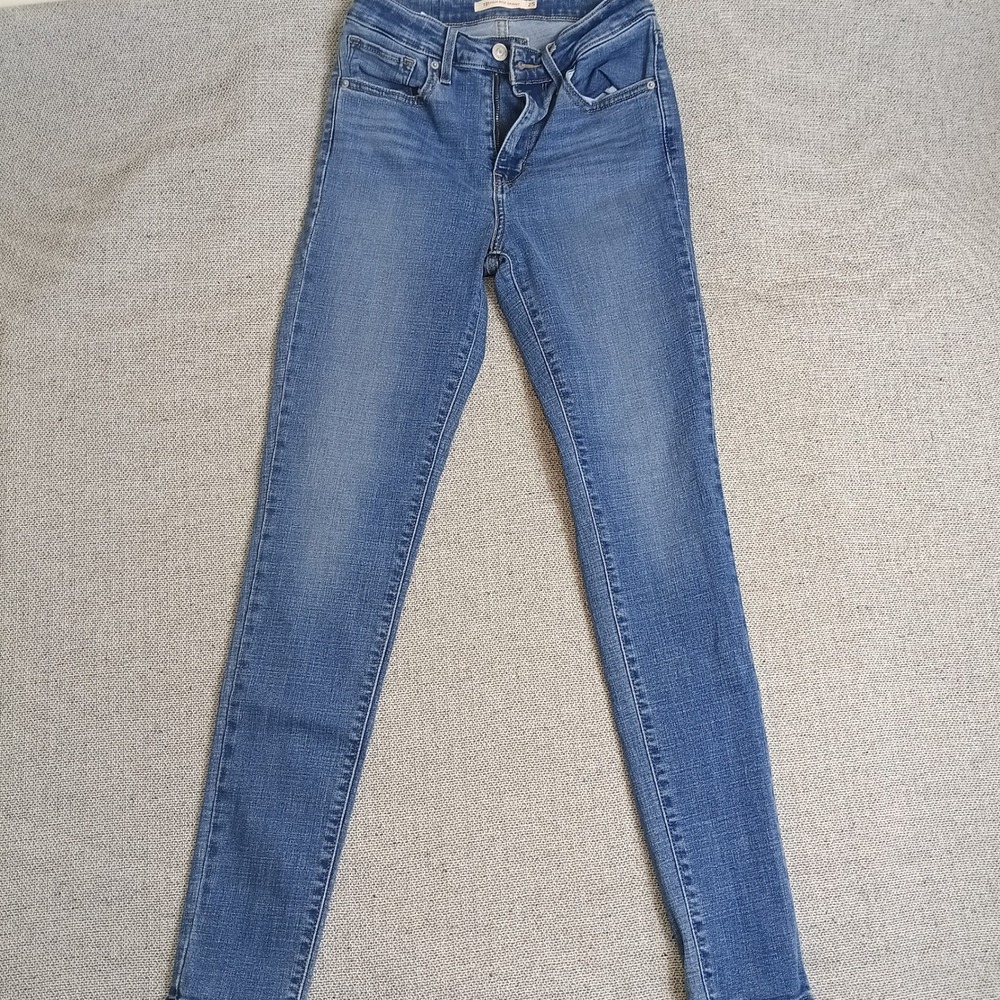 Levi's 721 High Rise Skinny Jeans Women 25 Blue Excellent Medium Wash Denim